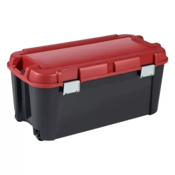 KETER DIY kast kaanega Totem 80L 79,5x39,5x37,1cm Must/Punane