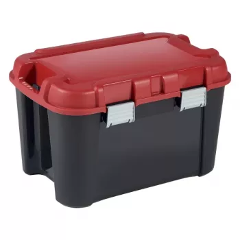 KETER DIY Totem 60L hoiukarp kaanega, 59 x 39,5 x 36 cm, must/punane