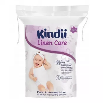 Kindii Linen Care vatipadjad beebidele, hüpoallergeensed, dermatoloogiliselt testitud, 50 tk