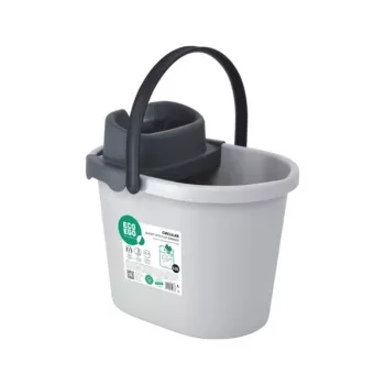 ECO EGO ovaalne ämber lameda surunupuga väänajaga, 10 L, hall/roheline, polüpropüleen