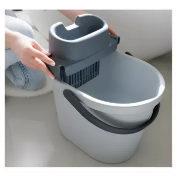 ECO EGO ovaalne ämber lameda surunupuga väänajaga, 10 L, hall/roheline, polüpropüleen