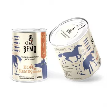 BEMO Hobuse Monoproteiiniline Märg Koeratoit – 400g Konserv