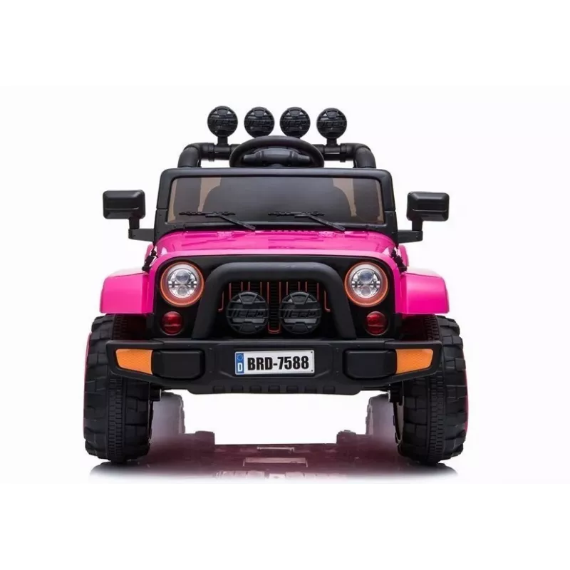 LEAN CARS BRD-7588 roosa 12V elektriline mänguauto Jeep lastele LED-tulede, MP3, kaugjuhtimispuldi ja 4x4-ga