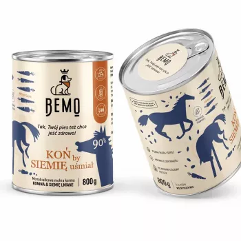 BEMO Hobuse ja linaseemne Mono märg koeratoit - 800g