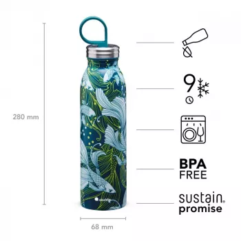 Aladdin X Naito Chilled Thermavac 0,55L roostevabast terasest termospudel Goldfish Green