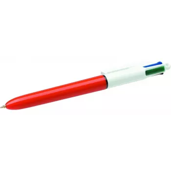 BIC 4 Colours Original pastapliiats, 4 tindivärvi (sinine, punane, roheline, must), 0,4 mm joone laius, ümar vars, 1 pliiats 982867