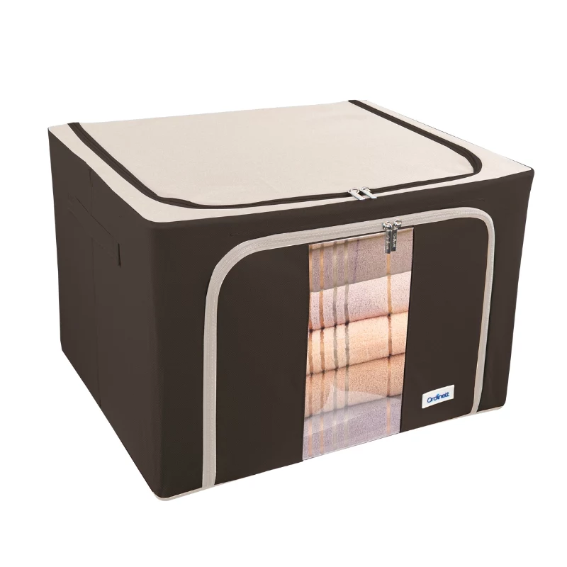 ORDINETT Kangast kast L 50x40x32 cm Assorditud – Kokkupandav hoiukast kaane ja käepidemetega, 64 L