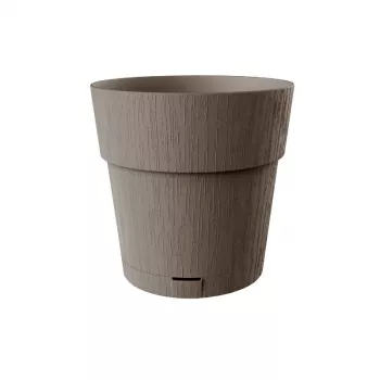STEFANPLAST Ethica lillepott koos alusega, 25x25 cm, pruun, 8,5 L, taaskasutatud plast