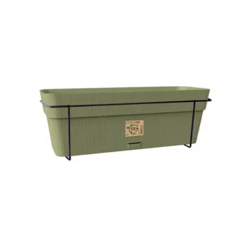 STEFANPLAST rõdukomplekt automaatse kastmissüsteemi ja metalltoega 50x18x17 cm roheline
