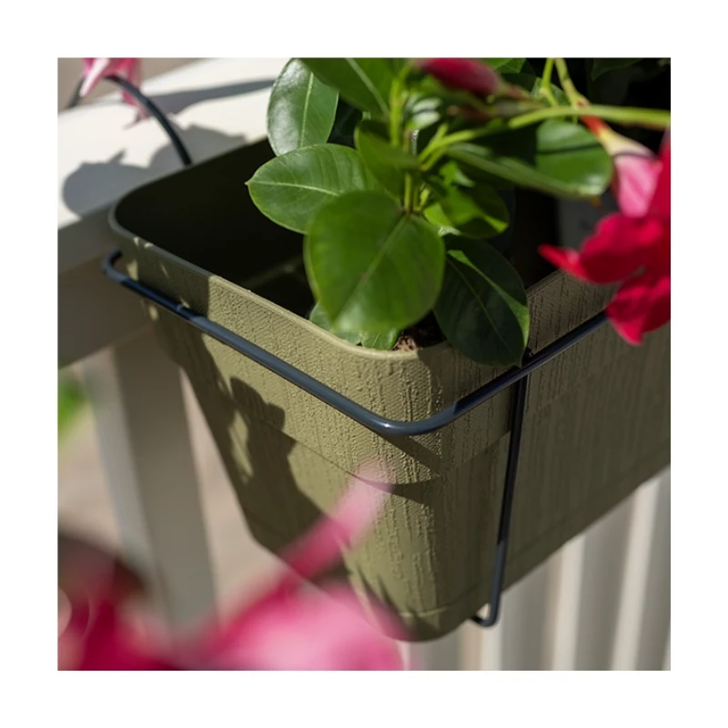 STEFANPLAST rõdukomplekt automaatse kastmissüsteemi ja metalltoega 50x18x17 cm roheline