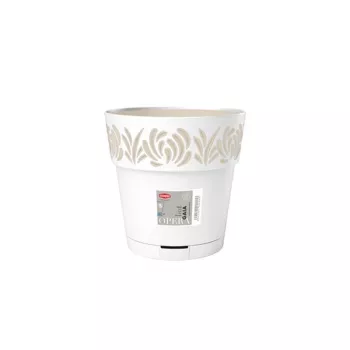 STEFANPLAST Gaia lillepott alusega Ø20x19cm valge