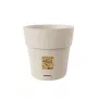 STEFANPLAST Ethica ümmargune lillepott koos alusega, valge, 25 cm läbimõõt, 25 cm kõrgus, 12,3 L, UV- ja külmakindel polüpropüleen, sise-/väliskasutuseks