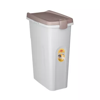 STEFANPLAST lemmikloomatoitja hoiukonteiner ratastega 40L 15kg valge/helehall