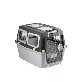 STEFANPLAST Gulliver 5 Plus Transpordipuur keskmise suurusega ja suurtele koertele, 81x61x60 cm, tumehall/helehall