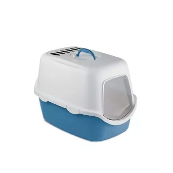 STEFANPLAST Cathy Filter suletud kassiliivakast 56x40x40 cm valge/sinine