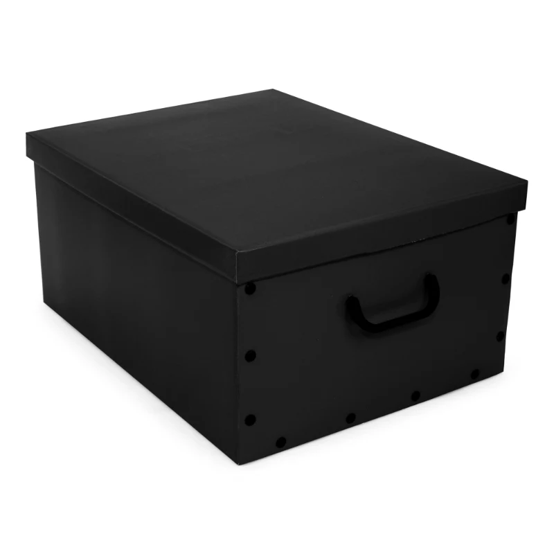 ORDINETT pappkast 49x39x25cm suur kast ühevärviline valik valge/must/tumesinine/helehall