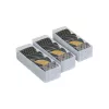 ORDINETT Top Class korraldussüsteemi komplekt, 3-osaline, väike, läbipaistev plastist lauasahtli hoiustamiseks, 30,5x10x7,5cm