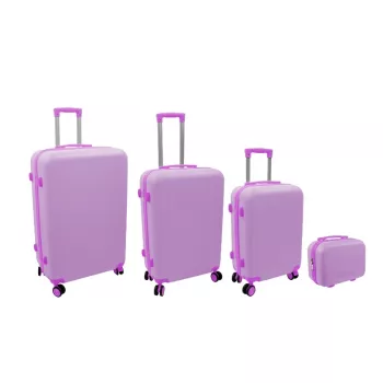 ORDINETT 4-osaline kõvakohvrite komplekt 98L/60L/43L/15L roosa