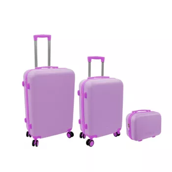 ORDINETT sahtlitega kummut 3-osaline komplekt, roosa – 60L, 43L, 15L plastikust hoiukarbid