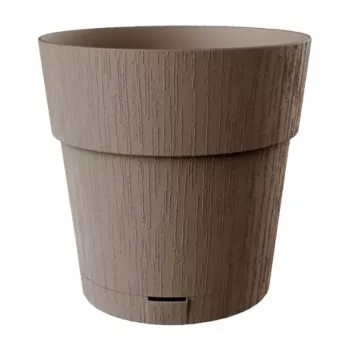 STEFANPLAST Ethica ümmargune lillepott koos alusega, pruun, 40x39 cm, 25 L