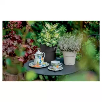 STEFANPLAST Ethica ümmargune lillepott koos alusega, pruun, 40x39 cm, 25 L