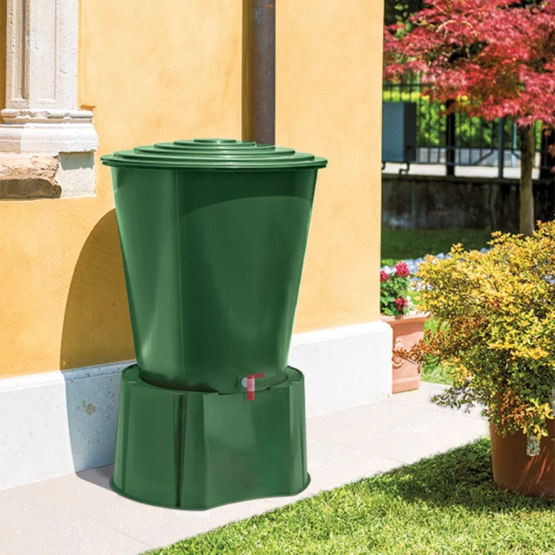 STEFANPLAST Veevaat 210L kaanega ja kraaniga Ø76,5x84cm roheline