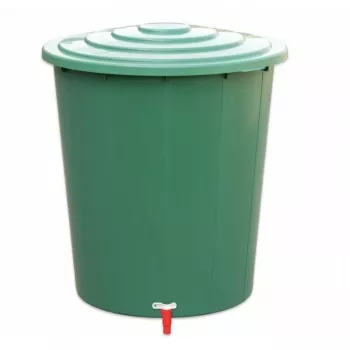 STEFANPLAST veetünn 310L koos kaanega ja kraaniga, roheline, Ø80x97cm
