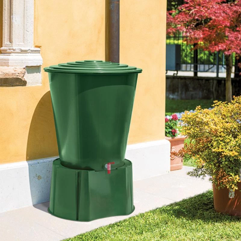 STEFANPLAST veetünn 310L koos kaanega ja kraaniga, roheline, Ø80x97cm