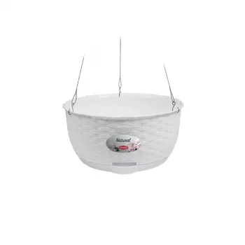 STEFANPLAST rippuv lillepott Natural Ø30x14.5cm valge
