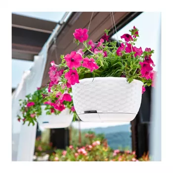 STEFANPLAST rippuv lillepott Natural Ø30x14.5cm valge