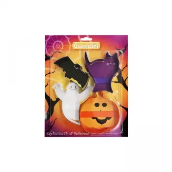 GUARDINI Halloweeni küpsisepurgid, komplekt 4 tk, 10 x 2 cm, ümmargused plekk-küpsisepurgid