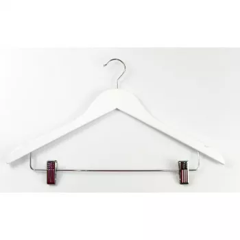 ORDINETT puidust riidepuud klambritega, 2-pakk, valge, 44,5 cm