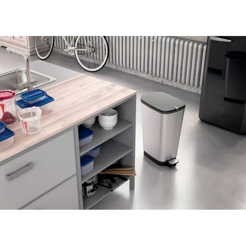 KIS Pedaali prügikast Metallic Chic Bin L 45L Steel Grey