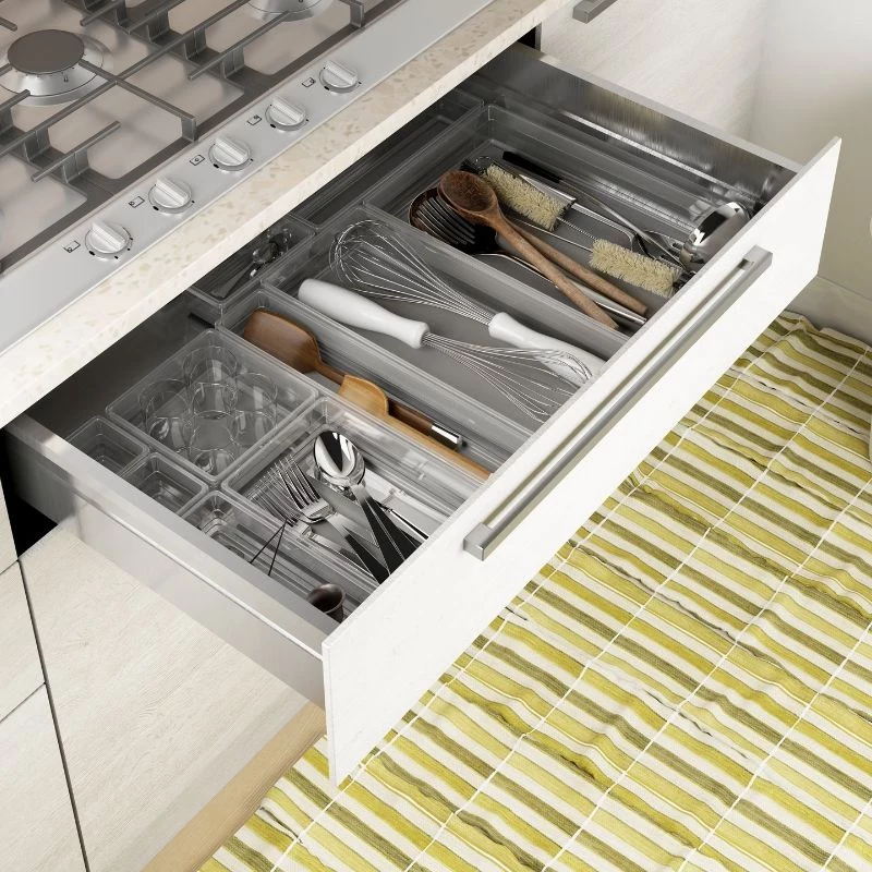 KIS Box Sistemo Organizer 8, 37,5 x 15 x 5 cm, läbipaistev/helehall