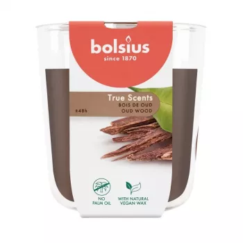 BOLSIUS True Scents lõhnav klaasküünal Oud Wood Ø97x85mm