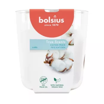 BOLSIUS True Scents Fresh Cotton lõhnav küünal klaaspurgis, Ø97x85 mm, 35h põlemisaeg