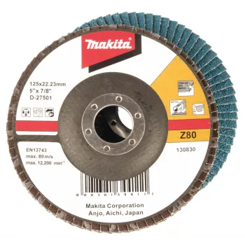 Makita D-27501 Lamellketas 125mm Tsirkooniumliivapaber Terasus 80 Kooniline