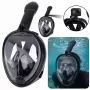 LEAN TOYS täisnäoga snorgeldamise ja sukeldumise mask koos uduvastase süsteemiga must L/XL