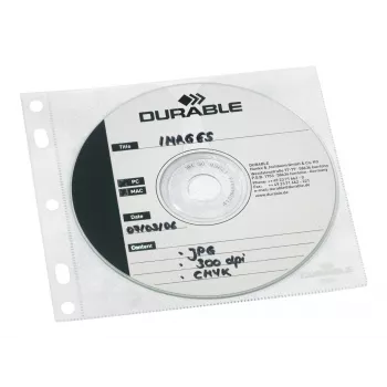 DURABLE 1er CD-/DVD-ümbrised Cover FILE, perforeeritav, läbipaistev, 10 tk