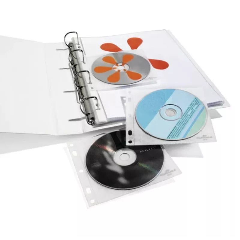 DURABLE 1er CD-/DVD-ümbrised Cover FILE, perforeeritav, läbipaistev, 10 tk