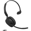 Jabra Evolve3 65 Mono Link 390a juhtmevaba Bluetooth-klapiga peakomplekt USB-A adapteriga - Microsoft Teamsi sertifikaat, mürasummutav mikrofon, 35h kõneaeg