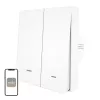 MOES ZS-B-EU2 ZigBee 2-kanaliline valgustuslüliti, nulljuhet pole vaja, valge