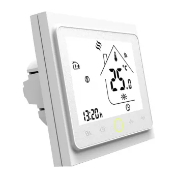 MOES BHT-002 Wi-Fi LCD nutikas veekütte termostaat, puuteekraan, rakenduse ja hääljuhtimine, valge