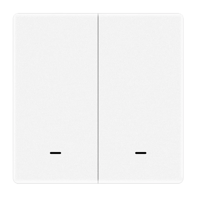 MOES ZT-B-EU2-MS ZigBee 3.0 2-nupuga stseenilüliti, patareitoitel, ühildub Tuya Smart Life rakendusega, valge