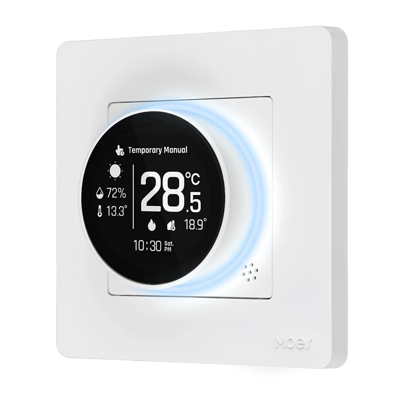 MOES ZHT-SR-GA ZigBee termostaat vesiküttele, valge