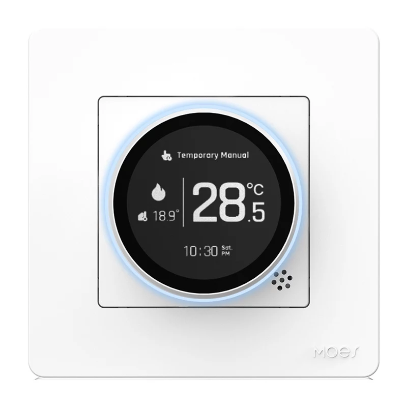 MOES ZHT-SR-GA ZigBee termostaat vesiküttele, valge