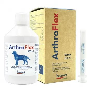 SCANVET ArthroFlex siirup – liigeste ja liikuvuse toidulisand koertele, 500 ml