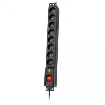 Lestar LXRM 816 16A 8 pistikupesaga 19-tolline rack PDU Schuko pesadega, 5 m kaabel