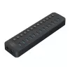 ORICO CT2U3-13AB-EU-BK-BP 13-pordiline USB 3.0 jaotur koos 60W toiteadapteriga, must