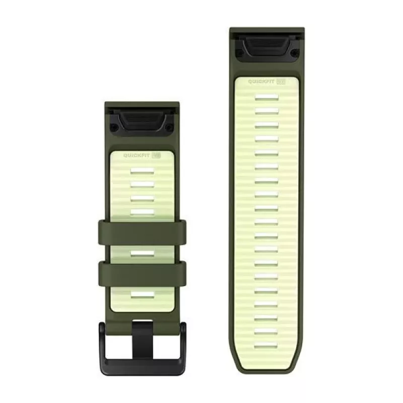 Garmin QuickFit 26 mm silikoonist kellarihm - Olive Drab / Lemon 010-14508-01